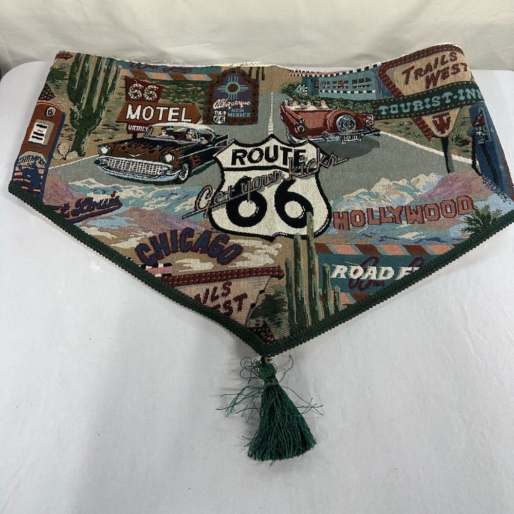 Vintage Handmade “Route 66” Window Valances (lot of 3)